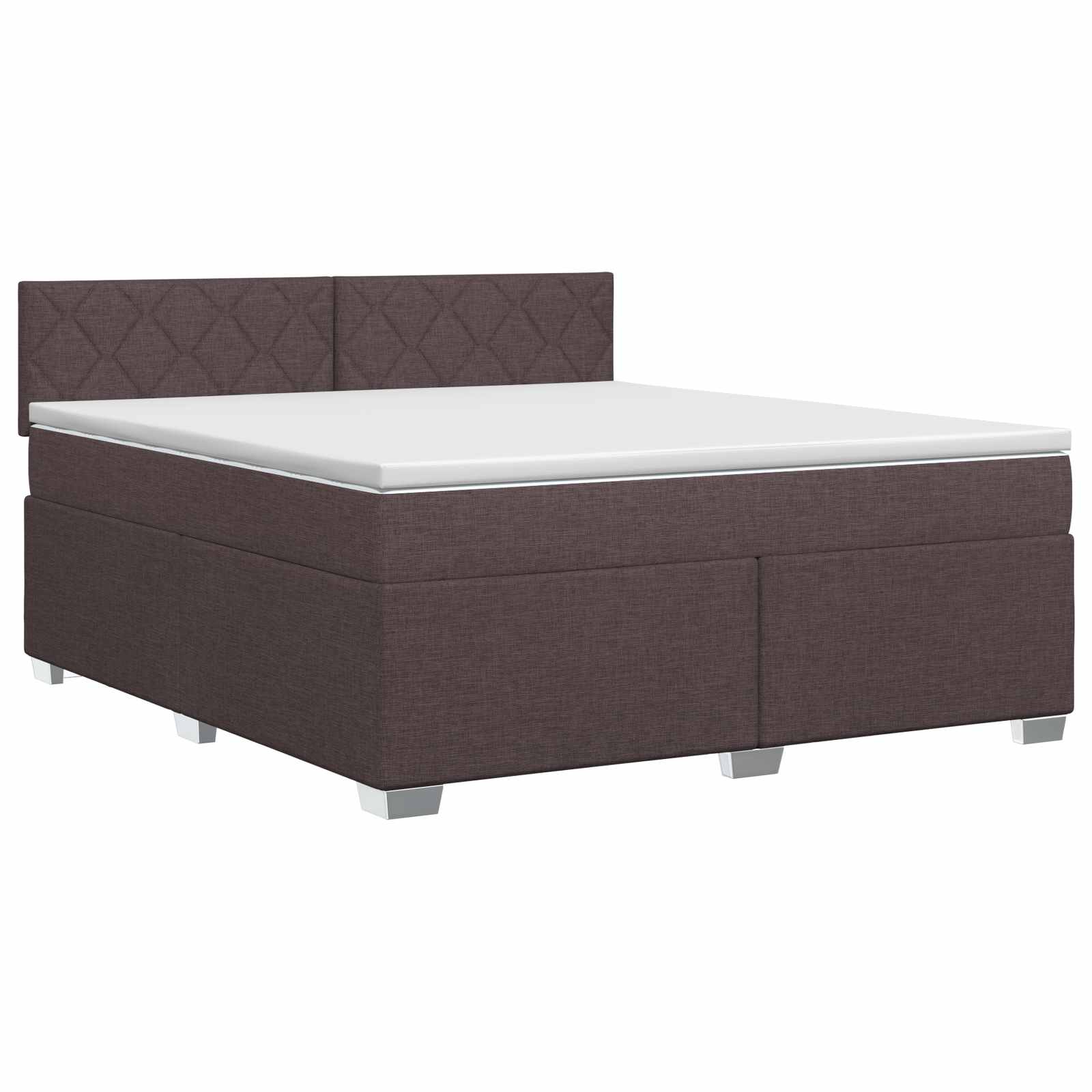 Boxspringbed met matras Donkerbruin 180 x 200 cm Stof