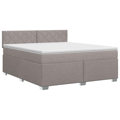 Boxspringbed met matras met hoofdeinde Taupe 180 x 200 cm Stof