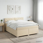 Boxspringbed 160x200 cm crèmekleurig met matras