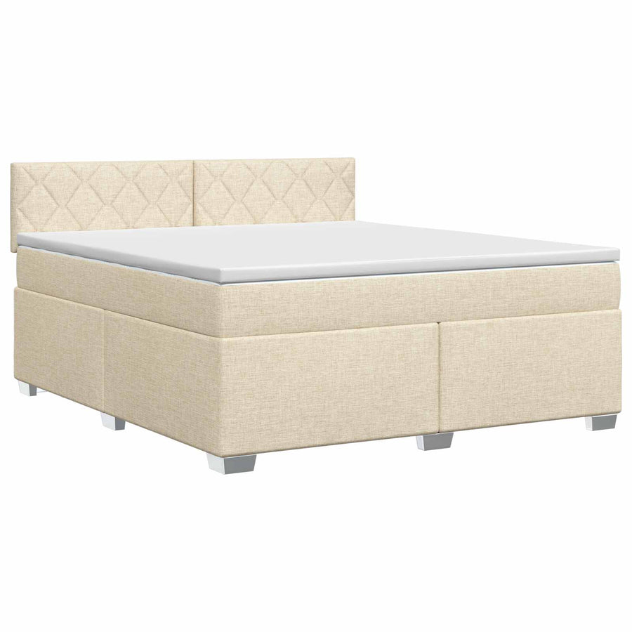 Boxspringbed met matras Crèmekleurig 180 x 200 cm Stof