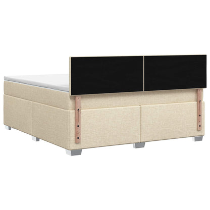 Boxspringbed met matras Crèmekleurig 180 x 200 cm Stof