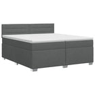 Boxspringbed 200x200 cm donkergrijs stof