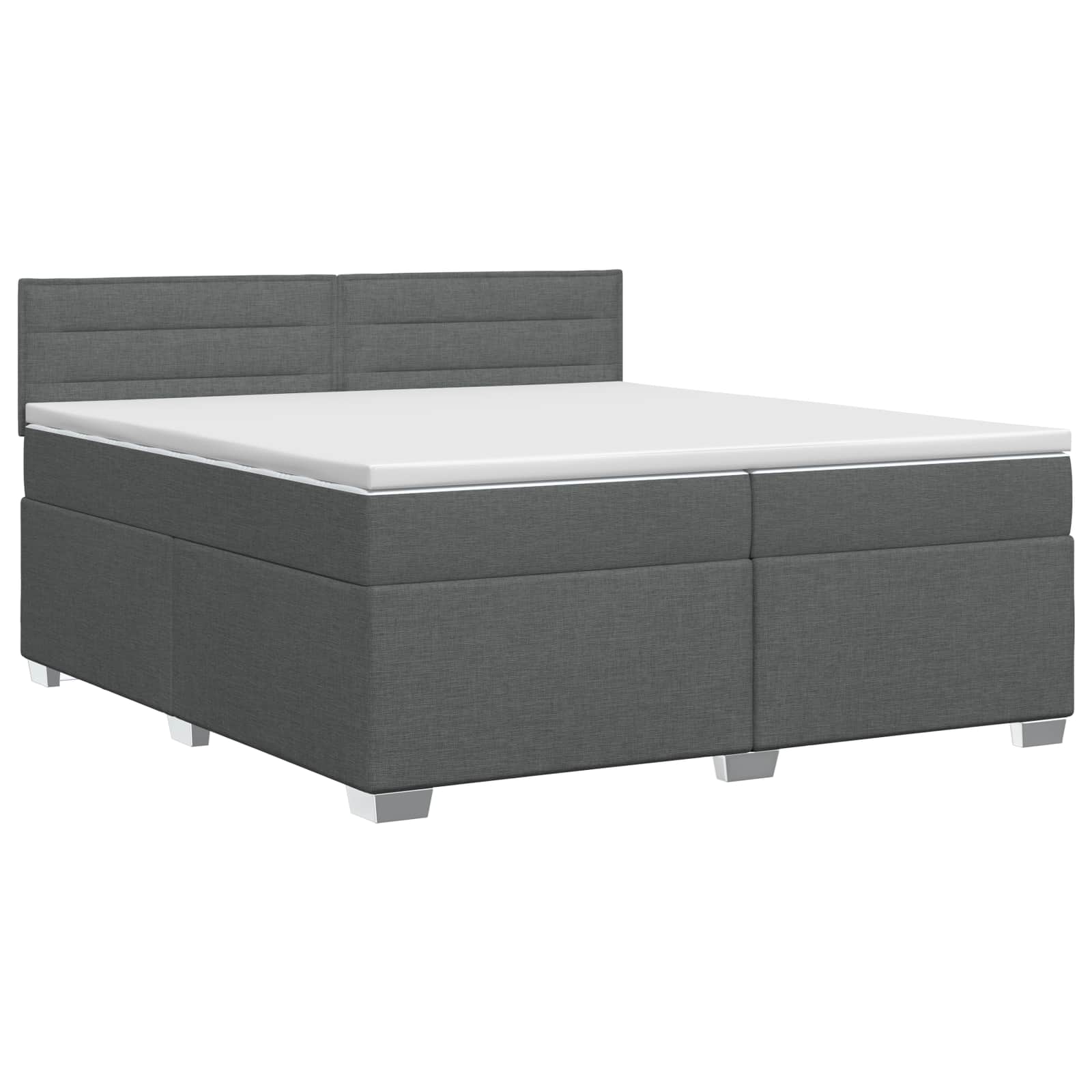 Boxspringbed met matras Donkergrijs 200 x 200 cm Stof