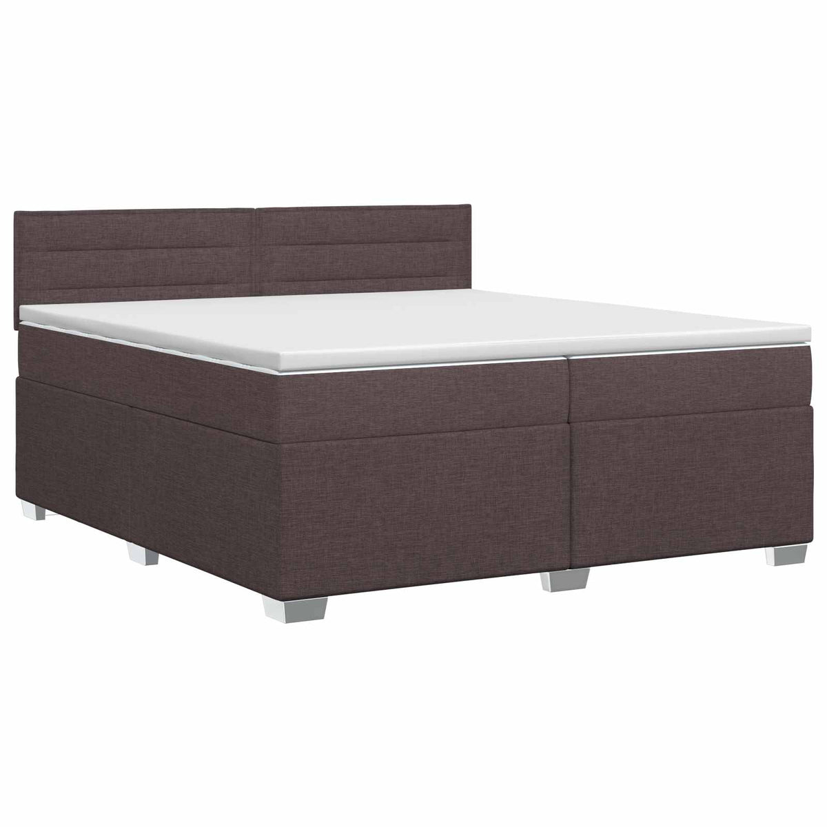 Boxspringbed met matras Donkerbruin 200 x 200 cm Stof