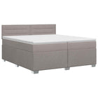 Boxspringbed 200x200 cm taupe met matras hoofdeinde