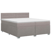 Boxspringbed 200x200 cm taupe met matras hoofdeinde