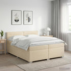 Boxspringbed 200x200 cm crèmekleurig