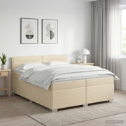 Boxspringbed 200x200 cm crèmekleurig