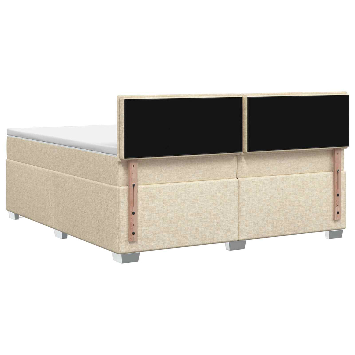 Boxspringbed met matras Crèmekleurig 200 x 200 cm Stof