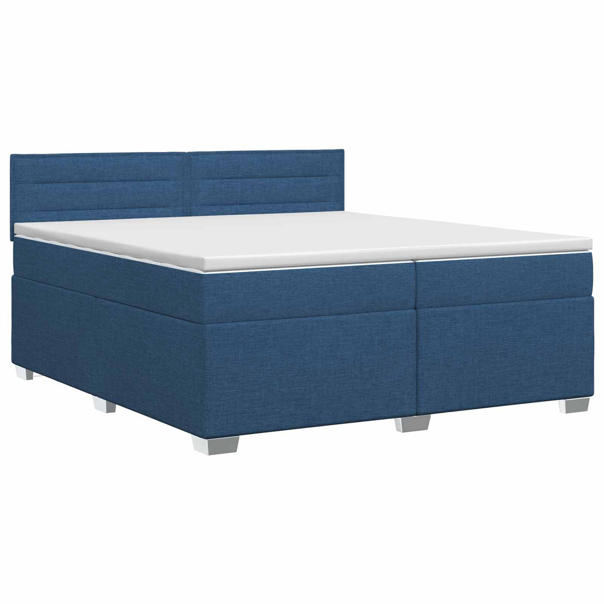 Boxspringbed met matras met hoofdeinde Blauw 200 x 200 cm Stof