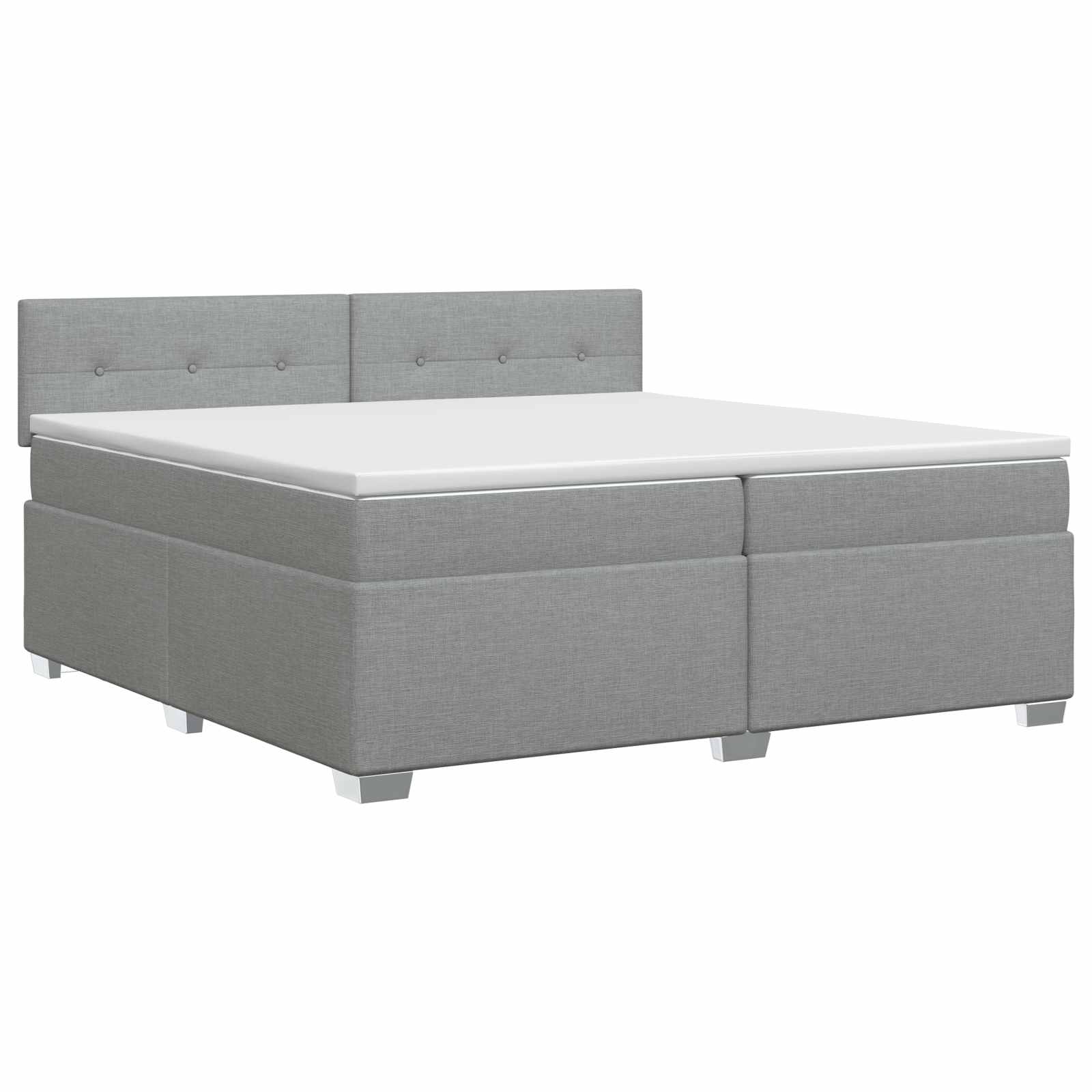 Boxspringbed met matras Lichtgrijs 200 x 200 cm Stof