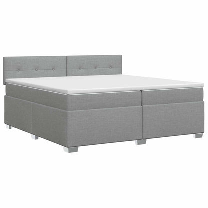 Boxspringbed met matras Lichtgrijs 200 x 200 cm Stof
