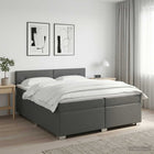 Boxspringbed met matras 200x200 cm donkergrijs