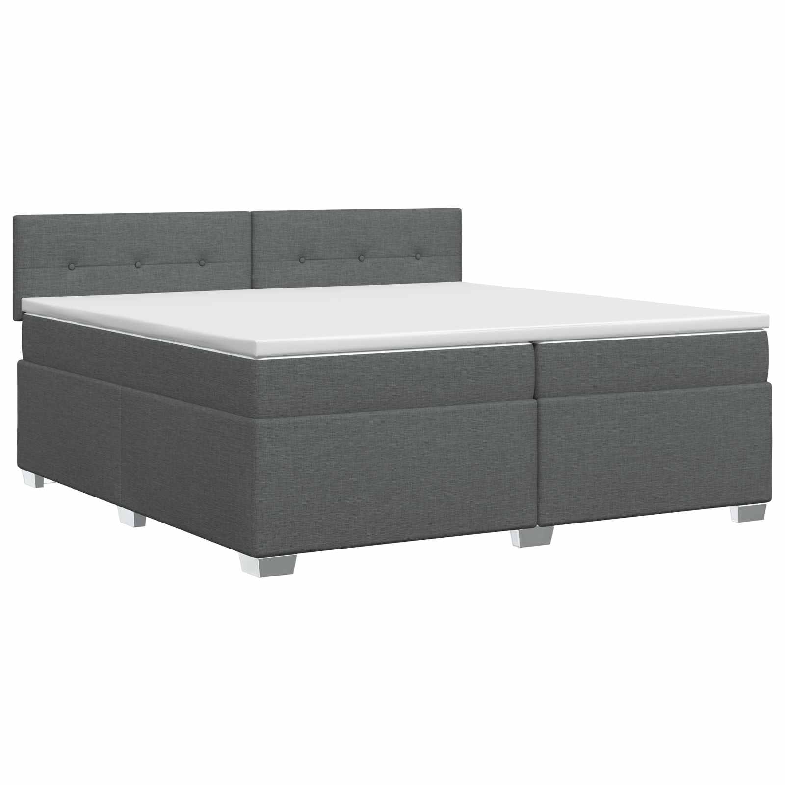 Boxspringbed met matras Donkergrijs 200 x 200 cm Stof