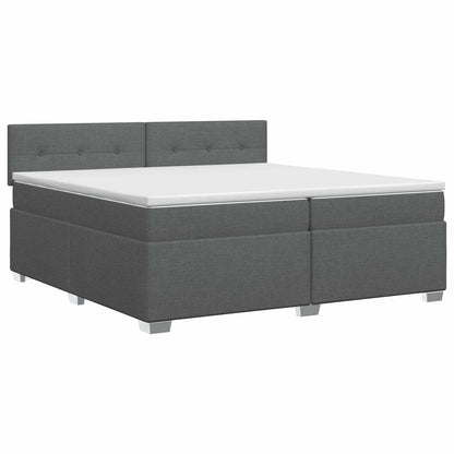 Boxspringbed met matras Donkergrijs 200 x 200 cm Stof