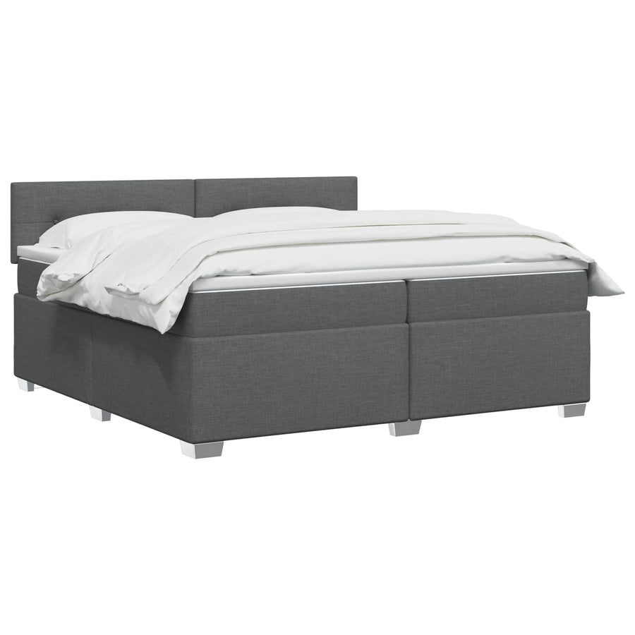 Boxspringbed met matras Donkergrijs 200 x 200 cm Stof