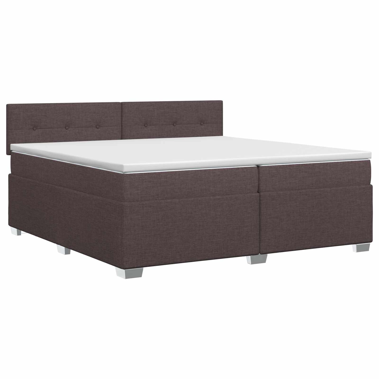 Boxspringbed met matras Donkerbruin 200 x 200 cm Stof