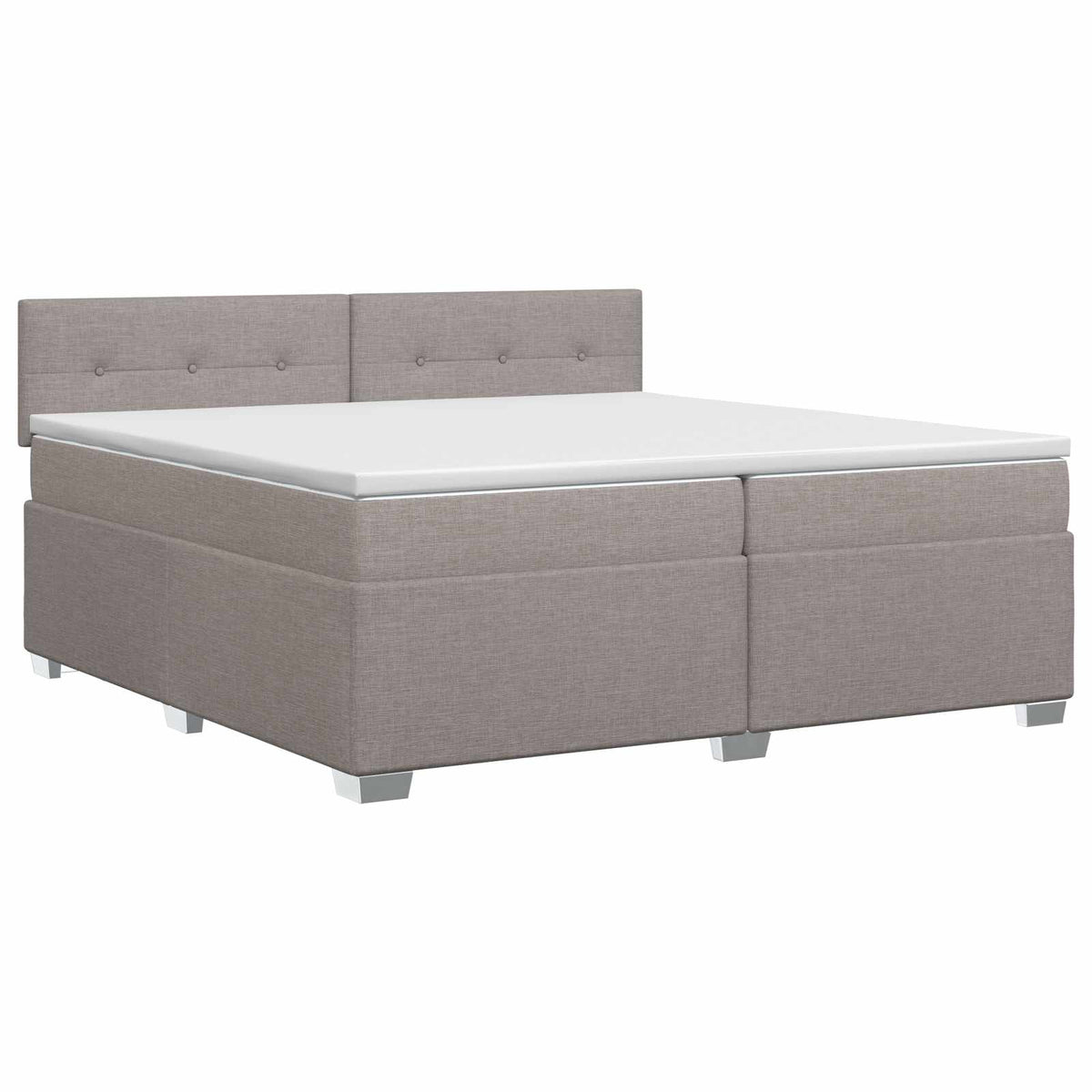 Boxspringbed met matras met hoofdeinde Taupe 200 x 200 cm Stof