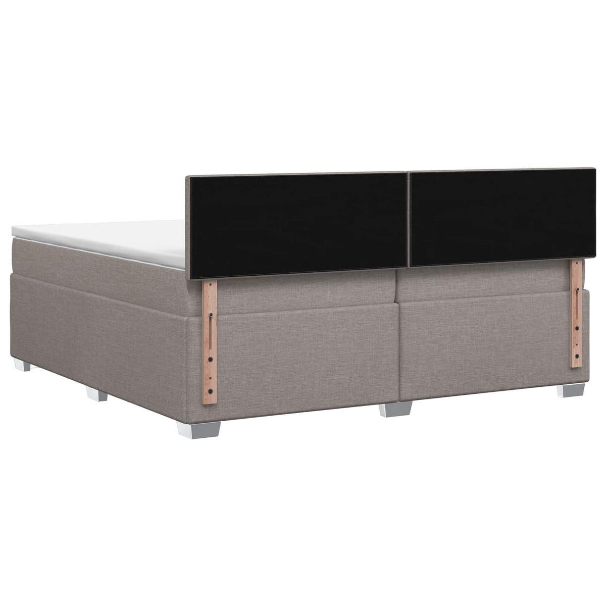 Boxspringbed met matras met hoofdeinde Taupe 200 x 200 cm Stof