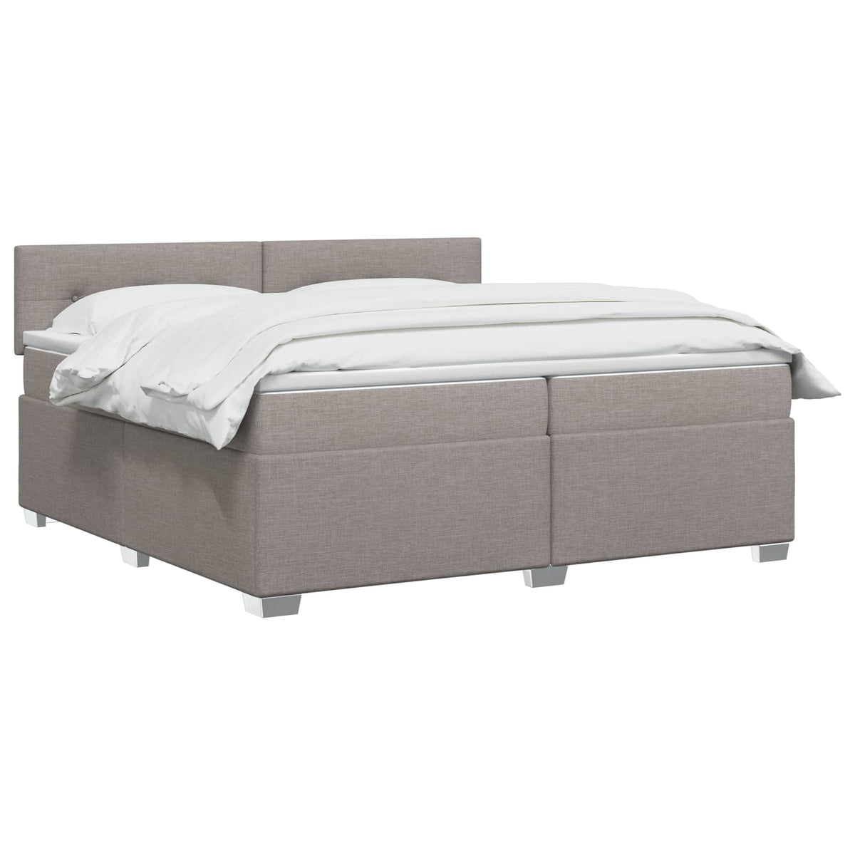 Boxspringbed met matras met hoofdeinde Taupe 200 x 200 cm Stof