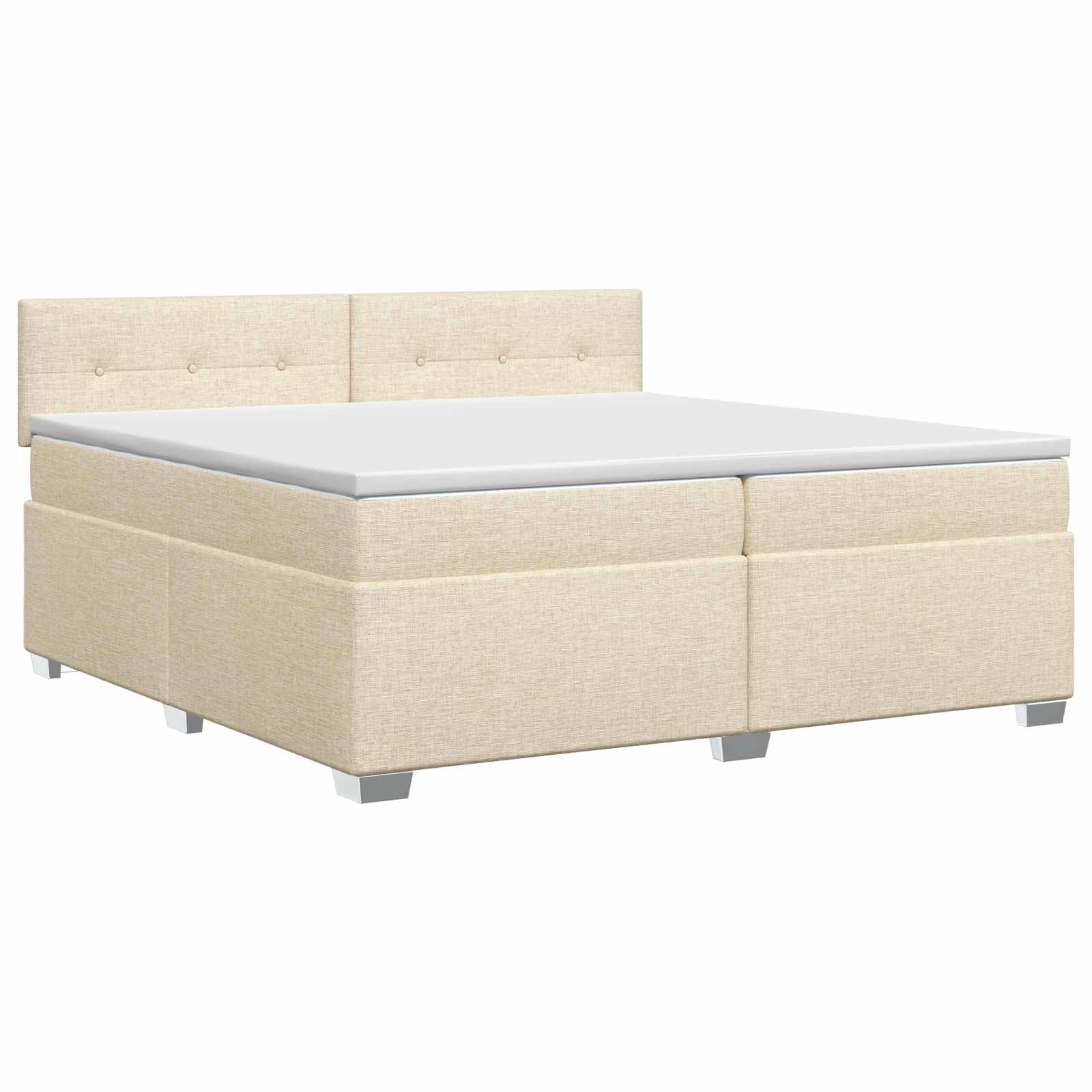 Boxspringbed met matras Crèmekleurig 200 x 200 cm Stof