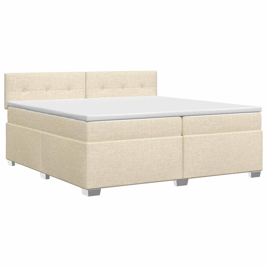 Boxspringbed met matras Crèmekleurig 200 x 200 cm Stof