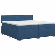Boxspringbed met matras 200x200 cm blauw stof