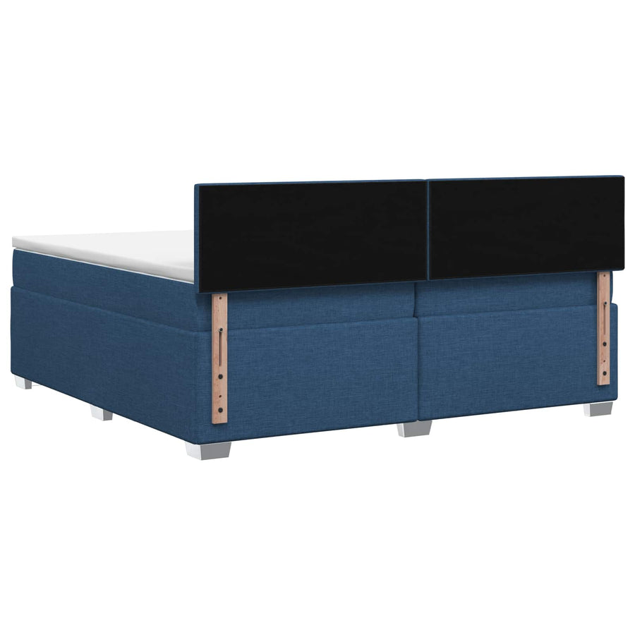 Boxspringbed met matras met hoofdeinde Blauw 200 x 200 cm Stof
