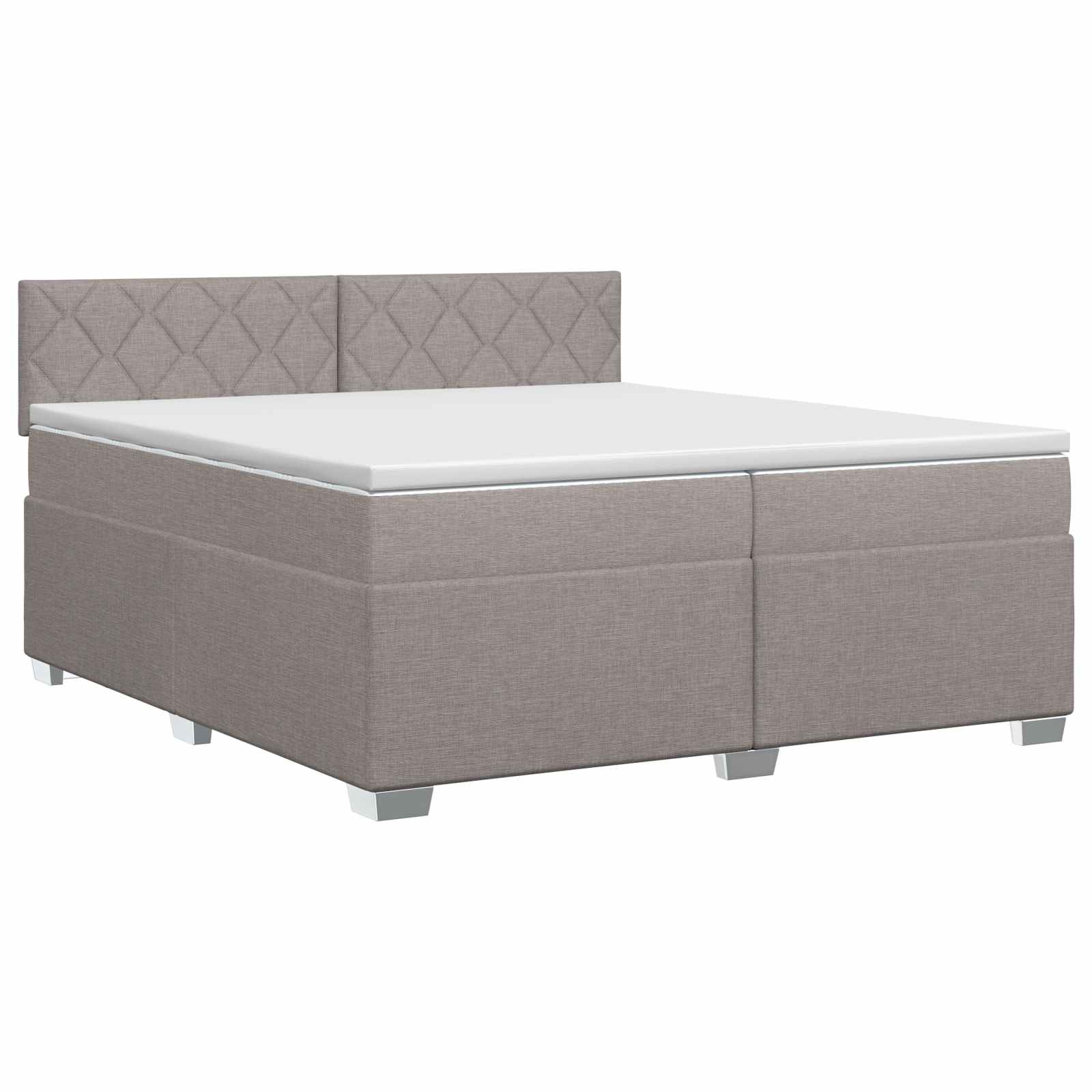 Boxspringbed met matras met hoofdeinde Taupe 200 x 200 cm Stof