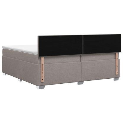 Boxspringbed met matras met hoofdeinde Taupe 200 x 200 cm Stof