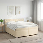 Boxspringbed met matras crèmekleurig 200x200 cm
