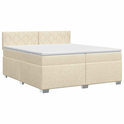 Boxspringbed met matras Crèmekleurig 200 x 200 cm Stof