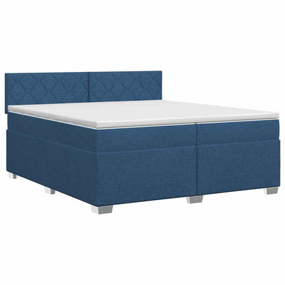 Boxspringbed met matras met hoofdeinde Blauw 200 x 200 cm Stof