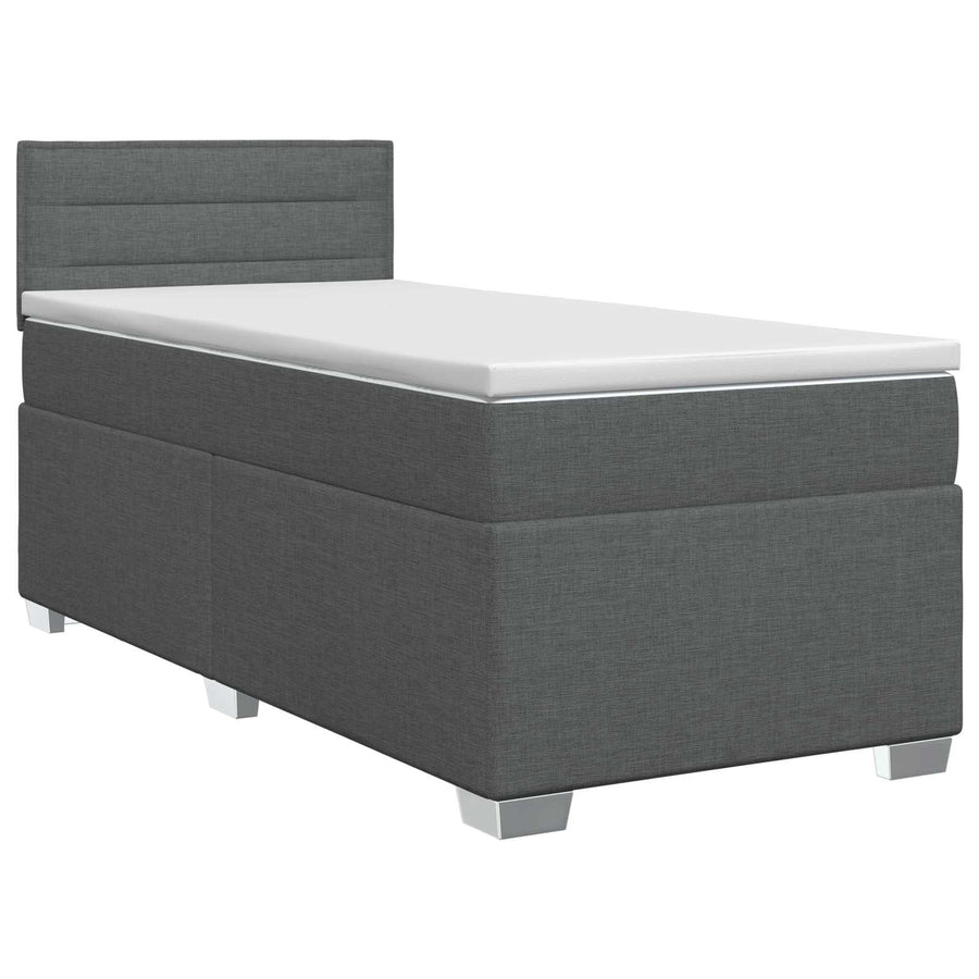 Boxspringbed met matras Donkergrijs 90 x 190cm Stof