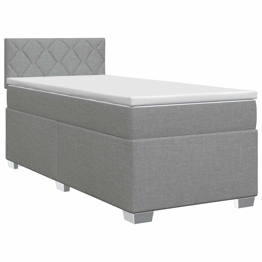 Boxspringbed met matras Lichtgrijs 90 x 190cm Stof