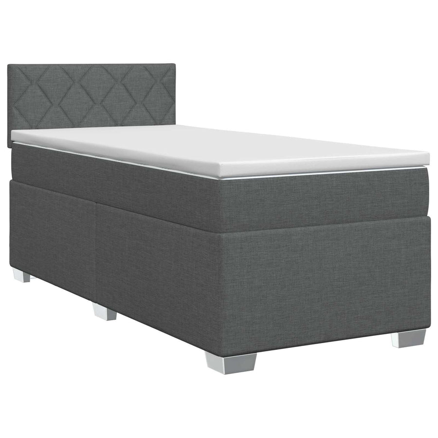 Boxspringbed met matras Donkergrijs 90 x 190cm Stof