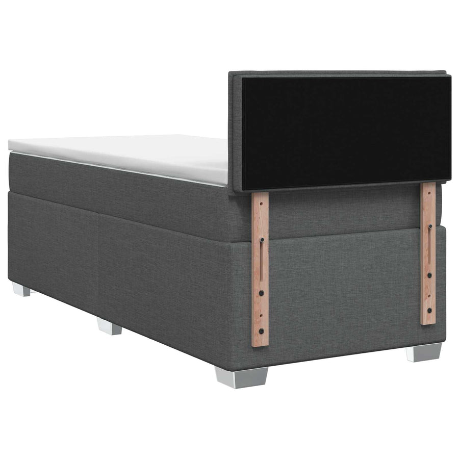 Boxspringbed met matras Donkergrijs 90 x 190cm Stof