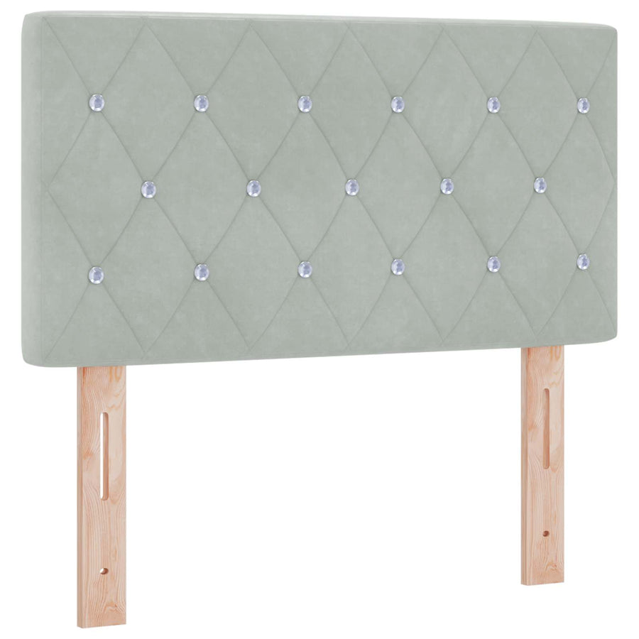 Boxspringbed met matras Lichtgrijs 80 x 200 cm Fluweel