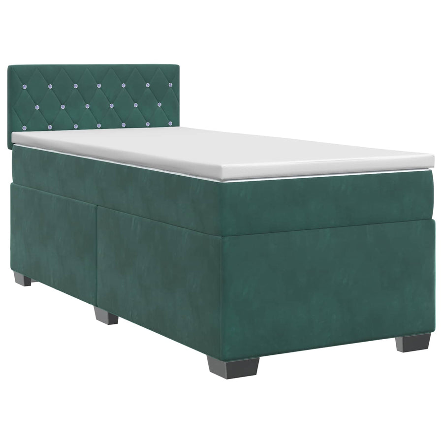 Boxspringbed met matras Donkergroen 80 x 200 cm Fluweel