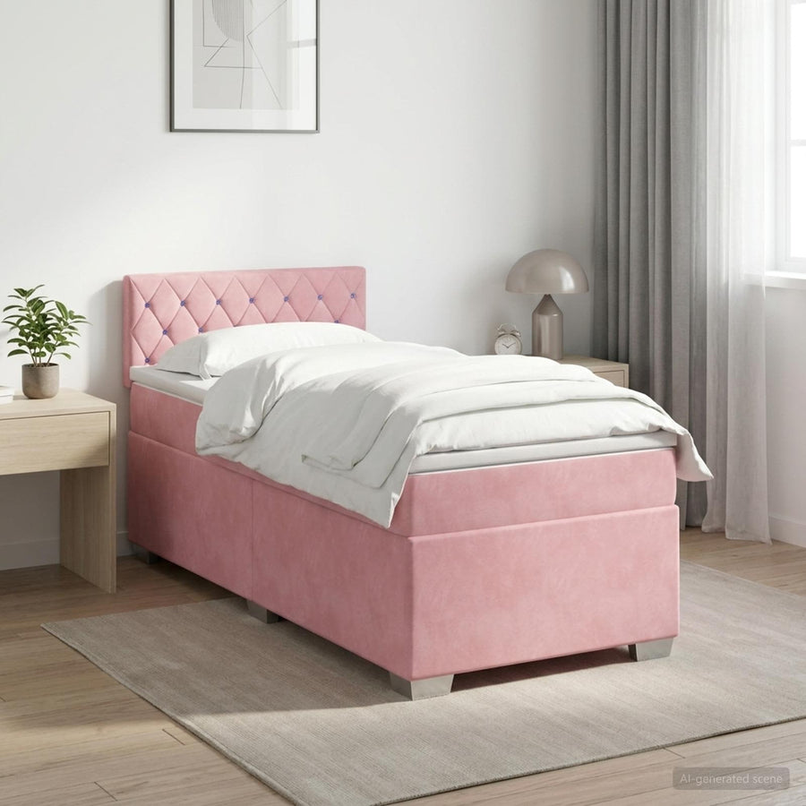 Boxspringbed met matras Roze 100 x 200 cm Fluweel