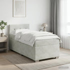 Boxspringbed 80x200 cm lichtgrijs fluweel