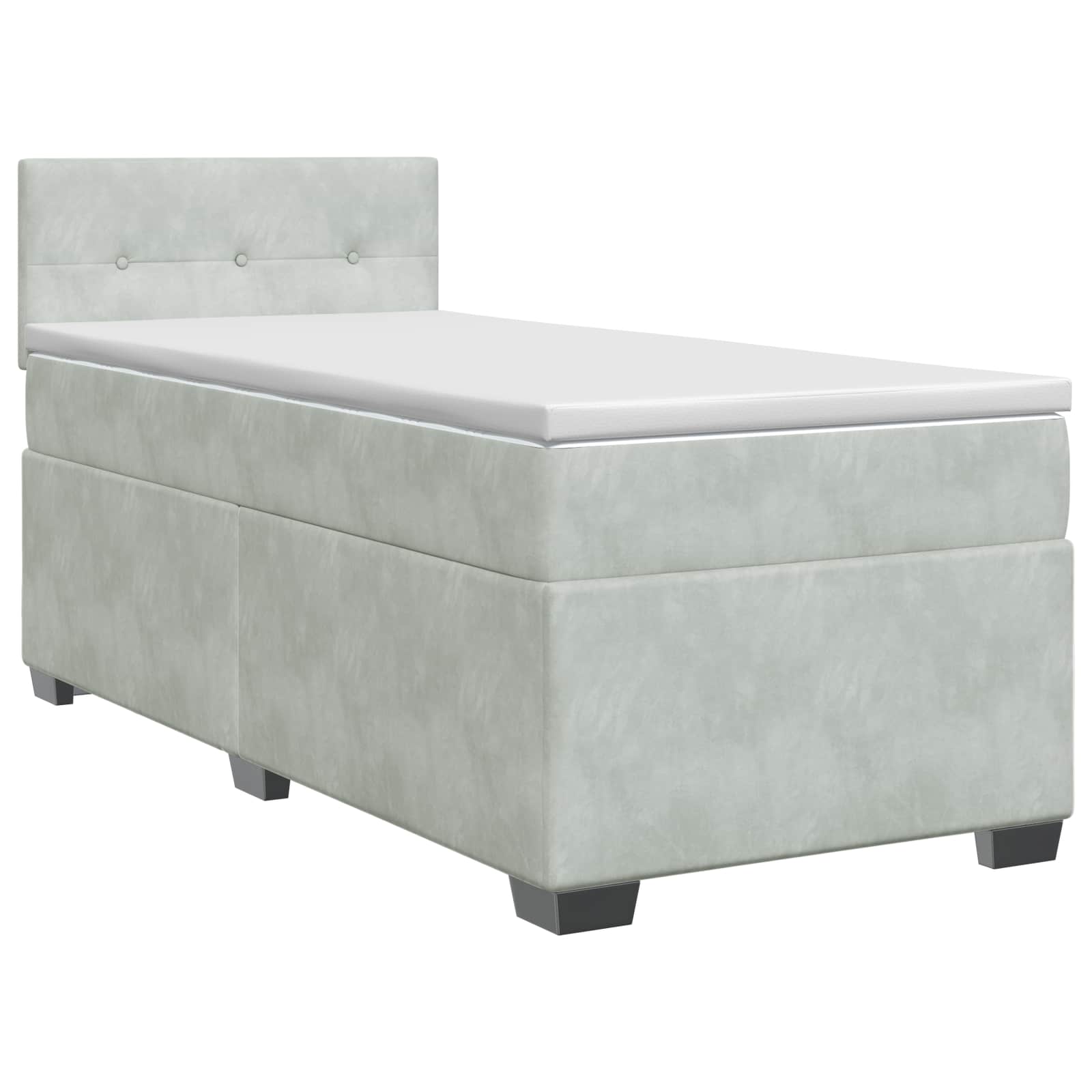 Boxspringbed met matras Lichtgrijs 80 x 200 cm Fluweel