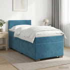 Boxspringbed 100x200 cm donkerblauw fluweel