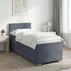 Boxspringbed 100x200 cm donkergrijs fluweel
