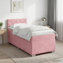 Boxspringbed met matras met hoofdeinde Roze 80 x 200 cm Fluweel
