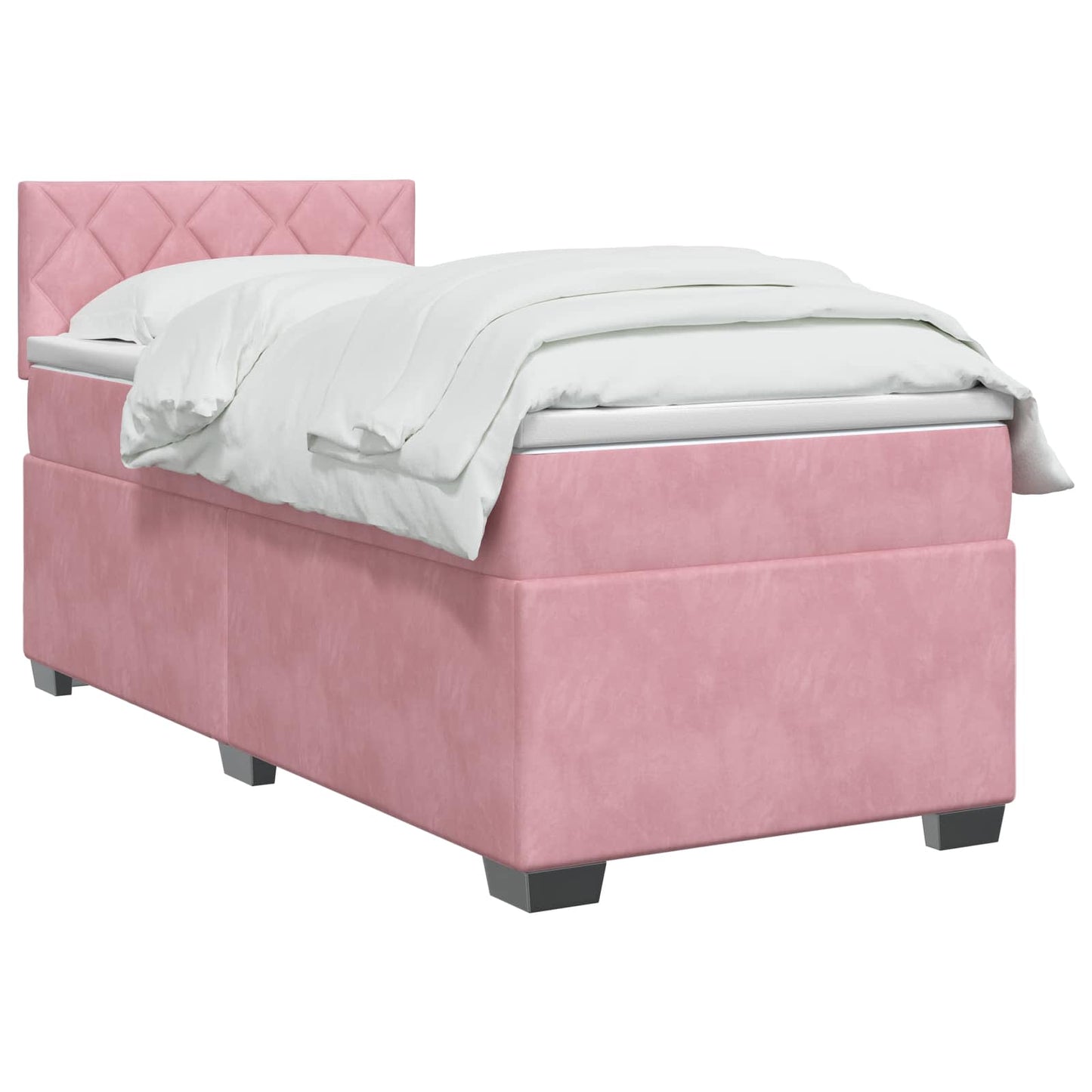Boxspringbed met matras met hoofdeinde Roze 80 x 200 cm Fluweel