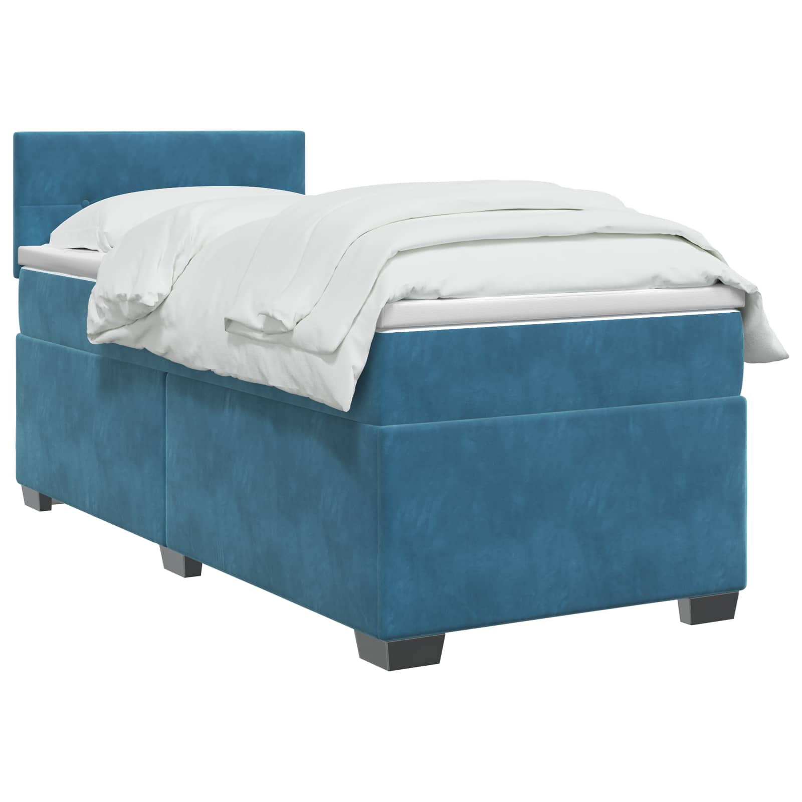 Boxspringbed met matras Donkerblauw 90 x 190 cm Fluweel