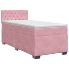 Boxspringbed 90 x 200 cm roze fluweel met matras