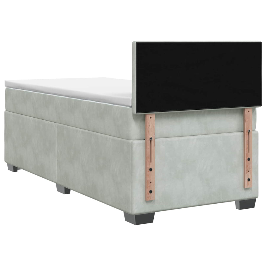 Boxspringbed met matras Lichtgrijs 90 x 200 cm Fluweel