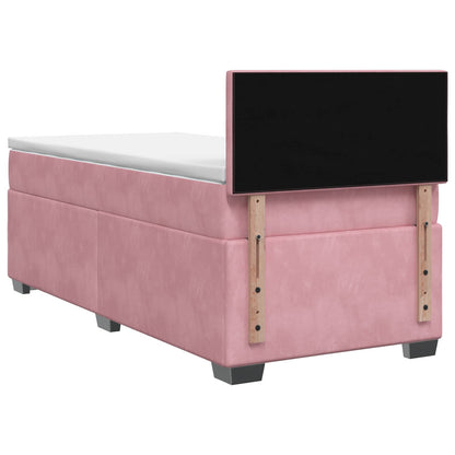Boxspringbed met matras met hoofdeinde Roze 90 x 200 cm Fluweel
